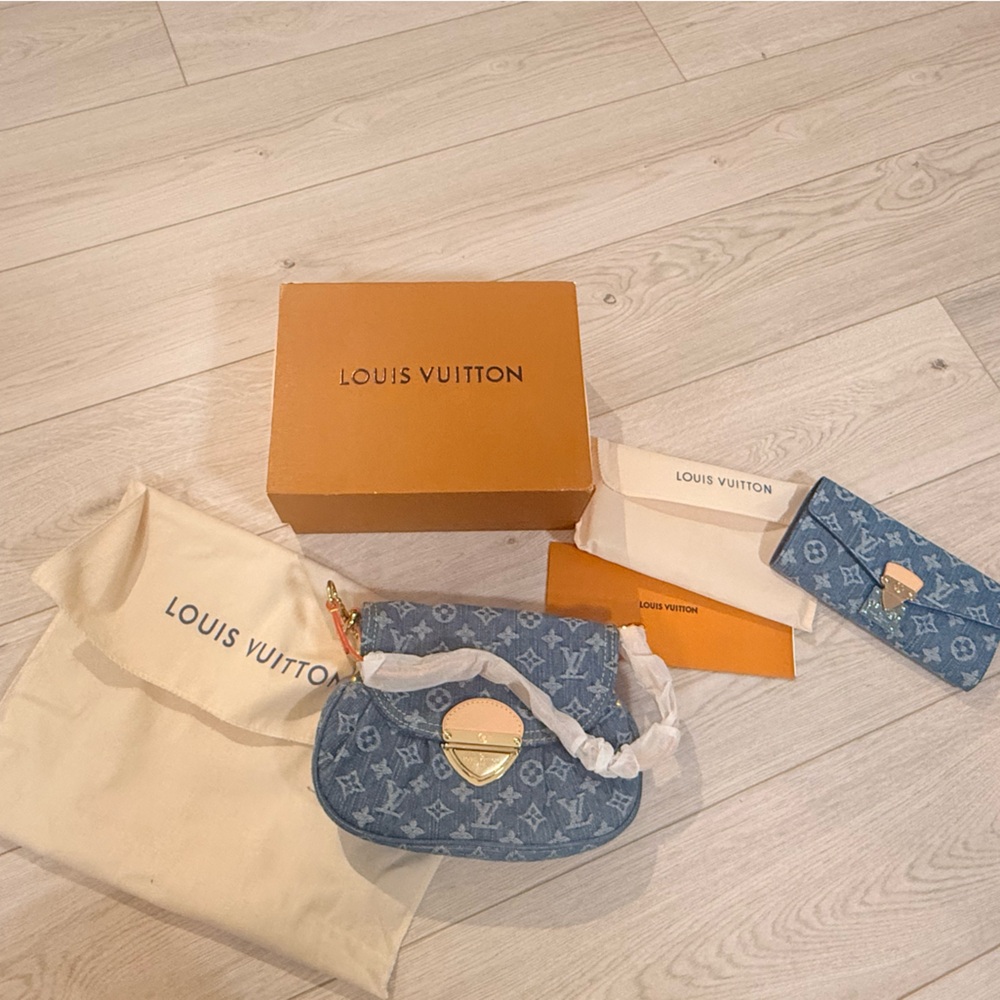 Louis Vuitton Blue Monogram Key & Card Holder Set